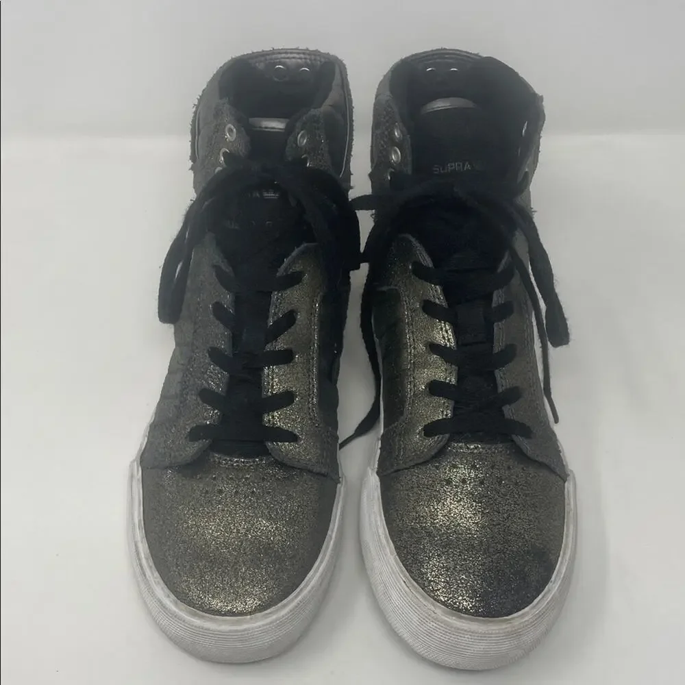 Supra Muska 001 Hightop Metallic Retro Skateboard Shoes Kid's 5/Women's 6.5